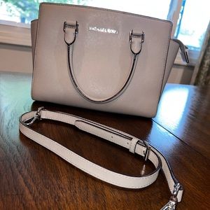 Michael Kos gray purse bag